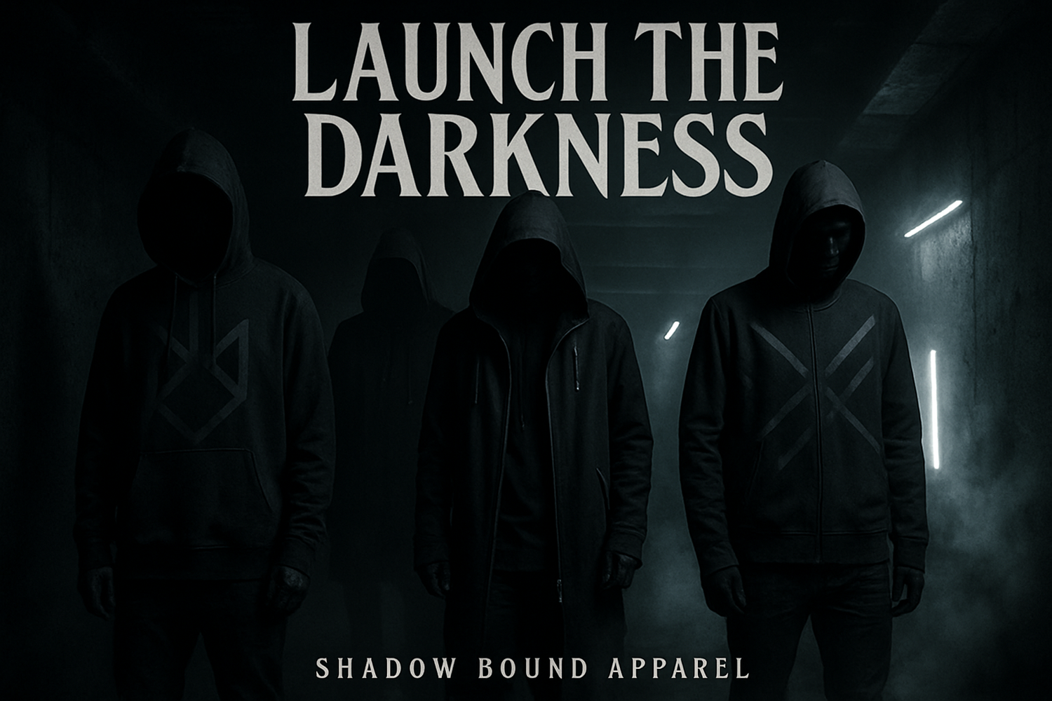 Create an image for Launch the Darkness in Shadow Bound Apparels style